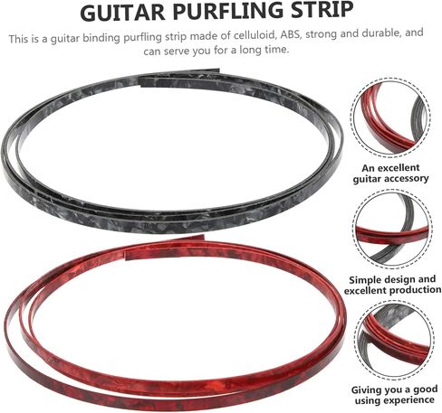 2Pcs Guitar Binding Strip Inlay Strips for Classical Electric Guitars Durable Decorative Edging for Instrument Protection Enhancement in Saudi Arabia