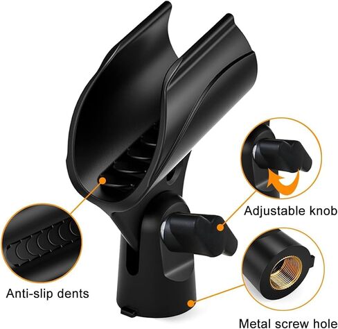 1 Pcs Universal Microphone Adjustable Clip Holder for Mic Stand, Come with 5/8" Male to 3/8" Female Screw Adapter in Saudi Arabia