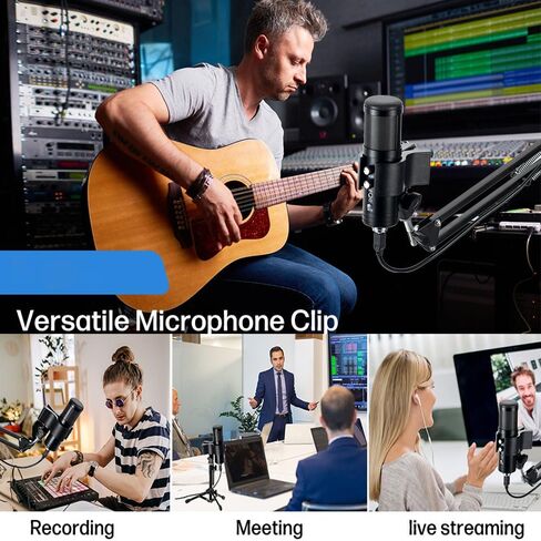 1 Pcs Universal Microphone Adjustable Clip Holder for Mic Stand, Come with 5/8" Male to 3/8" Female Screw Adapter in Saudi Arabia