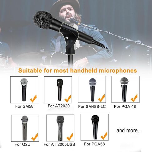 1 Pcs Universal Microphone Adjustable Clip Holder for Mic Stand, Come with 5/8" Male to 3/8" Female Screw Adapter in Saudi Arabia