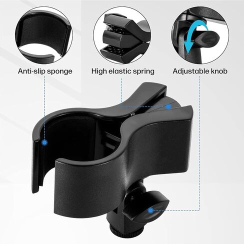 1 Pcs Universal Microphone Adjustable Clip Holder for Mic Stand, Come with 5/8" Male to 3/8" Female Screw Adapter in Saudi Arabia