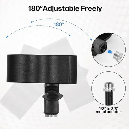 1 Pcs Universal Microphone Adjustable Clip Holder for Mic Stand, Come with 5/8" Male to 3/8" Female Screw Adapter in Saudi Arabia