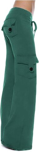 Cethrio Flare Pants for Women Plus Size Cargo Pants Women High Waisted Lounge Trousers Bell Bottom Yoga Pant with Pockets in Kuwait