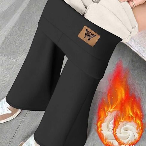 Fleece Lined Leggings Women Warm Winter High Waisted Tummy Control Workout Yoga Pants Thermal Fashion Flare Leggings in Saudi Arabia