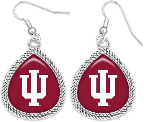 Indiana Hoosiers Willow Silver Earrings Licensed Gift IU in Saudi Arabia