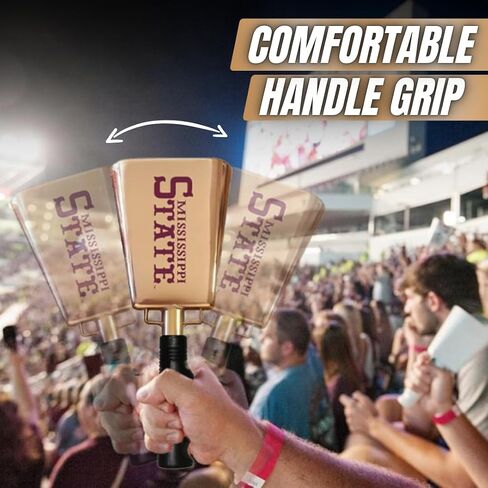 10 inch Copper Plated Mississippi State Cowbell with 1985 Baseball Style Logo Printed on one Side in Saudi Arabia
