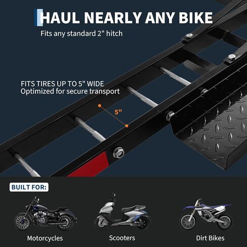 Motorcycle Hitch Carrier Bike Rack Premium Aluminum | 600LB Capacity with Low-Profile Engineering | Quick-Connect Installation for Truck/SUV Applications in Saudi Arabia