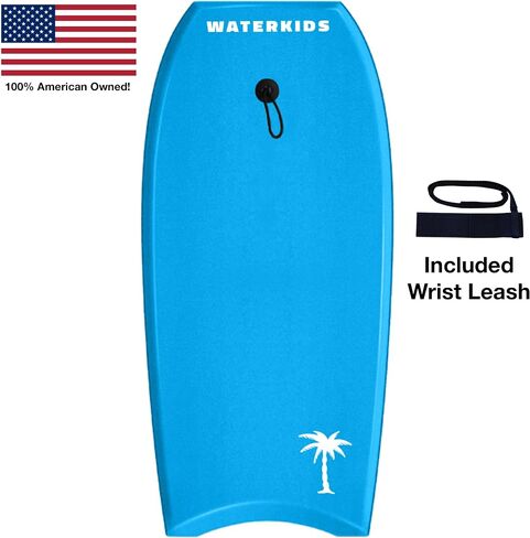 WATERKIDS Kids Surfboard & Leash, Perfect for Learning How to Surf, Made for Kids,Soft Top for Beginners, Foam Surfboard Makes It Easy to Learn How to Surf & Catch Waves in Saudi Arabia