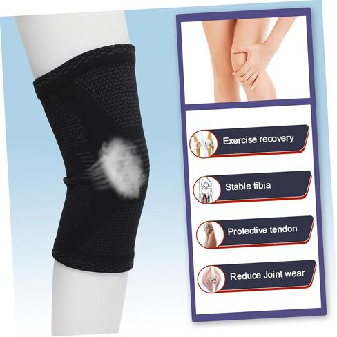 2Pcs Breathable Knee Sleeves for Sports Comfortable Knee Protectors for Running Basketball and Cycling Support for Relief and Injury Prevention in Saudi Arabia