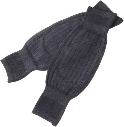1Pair Thickened Wool Knee Warmer for Winter Unisex Elastic Knee Brace Sleeves for Running and Cycling Provides Cushioning and Injury Prevention Dark Grey with Random Inner Color in Saudi Arabia