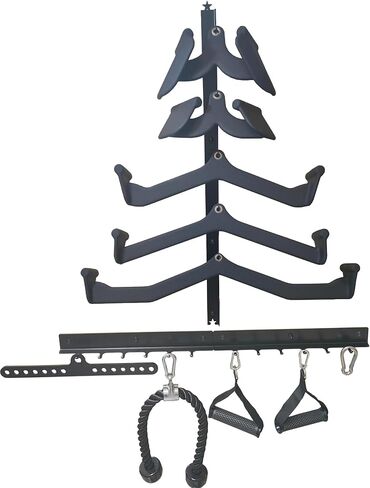 LAT Pull Down Bar Storage Rack Gym Storage Wall Organizer for Lat Pulldown Attachments, Cable Attachments Rack for Gym Accessories, Workout Equipment Storage in Saudi Arabia