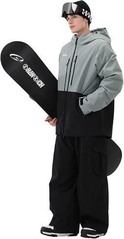 Mens Ski Jacket Snowboard 3L Coat Baggy Waterproof Windproof Warm Insulated Snow Winter Hooded in Saudi Arabia