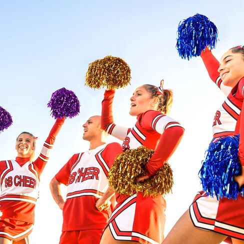 NUOBESTY 14pcs Cheerleading Pompoms Metallic Foil Cheerleader Pom Poms for Team Sports Assorted Colors in Saudi Arabia