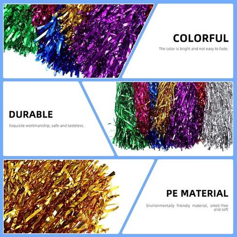 NUOBESTY 14pcs Cheerleading Pompoms Metallic Foil Cheerleader Pom Poms for Team Sports Assorted Colors in Saudi Arabia