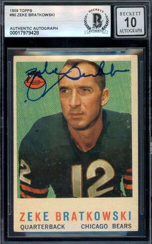Zeke Bratkowski Gem Mint 10 Beckett BAS موقعة 1959 Topps Autograph - بطاقات كرة قدم موقعة من اتحاد كرة القدم الأميركي in Saudi Arabia