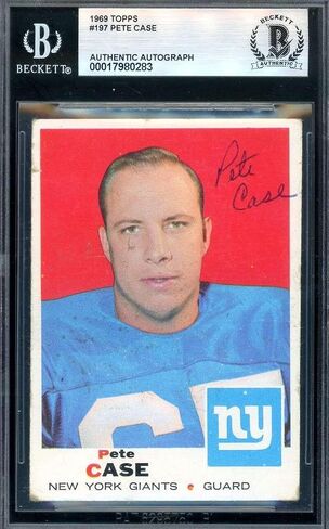 Pete Case Beckett BAS Signed 1969 Topps Rookie Autograph - Football Slabbed Autographed Rookie Cards in Saudi Arabia