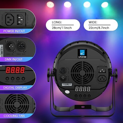 أضواء المسرح LED الكبيرة Dipper أضواء الاسمية 54X4W RGBW 4in1 إضاءة ساطعة مع ارتفاع CRI Master-Slave DMX 512 مصابيح علوية منشطة للصوت للحدث، نادي الحفلات، الكنيسة، حزمة واحدة in Kuwait