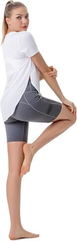 Workout Tank Tops for Women Sleeveless Running Athletic Loose Fit Yoga Tops Active Shirts Sports Gym ExerciseWhite in Saudi Arabia