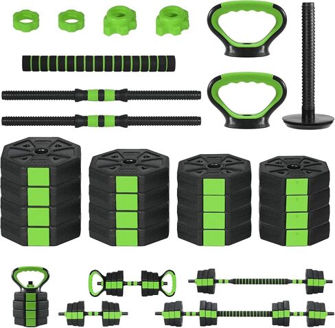 Adjustable Dumbbell Set, 44/66/88Lbs 4-in-1 Free Weights for Home Gym, Converts to Kettlebell & Barbell with Connector, Non-Slip Grip, Ideal for Men & Women Strength Training in Saudi Arabia