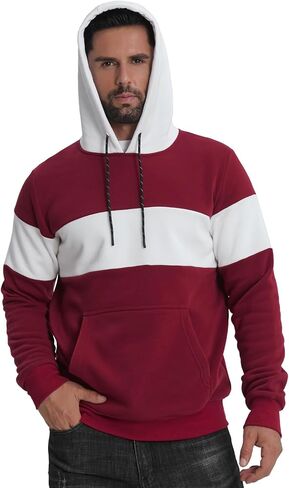 Fleece Hoodies Sweatshirts for Men,2/3 Pack Patchwork Athletic Workout Hooded Pullover With Kangaroo Pocket in Saudi Arabia