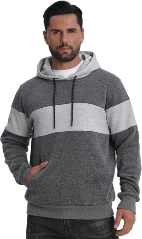 Fleece Hoodies Sweatshirts for Men,2/3 Pack Patchwork Athletic Workout Hooded Pullover With Kangaroo Pocket in Saudi Arabia