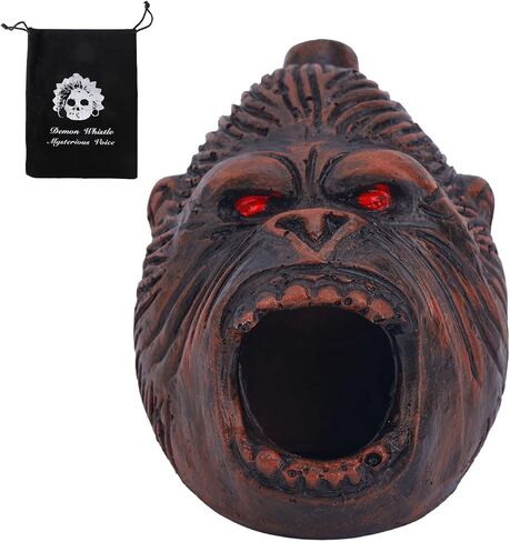 Aztec Death Whistle, Bigfoot Gorilla Loudest Authentic Whistle for Halloween Mexican the Dead Celebration Gifts Easy to Blow Collectible Decor Self Defense(Silver) in Saudi Arabia