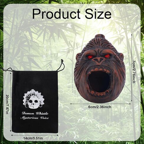 Aztec Death Whistle, Bigfoot Gorilla Loudest Authentic Whistle for Halloween Mexican the Dead Celebration Gifts Easy to Blow Collectible Decor Self Defense(Silver) in Saudi Arabia