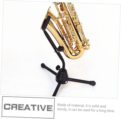 حامل BESPORTBLE المحمول Alto Saxophone حامل ثلاثي القوائم قابل للطي لدعم الساكسفونات Alto وTenor، دعامة موسيقية سوداء متينة، ارتفاع قابل للتعديل in Kuwait