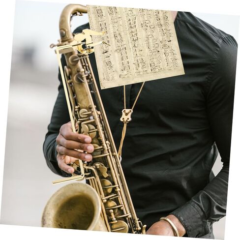 حامل مشبك الموسيقى المحمول من Yardwe Alto Saxophone Lyre مع مشبك مناسب لحمل ورقة الموسيقى بشكل آمن أثناء جلسات المشي والتمرين in Saudi Arabia