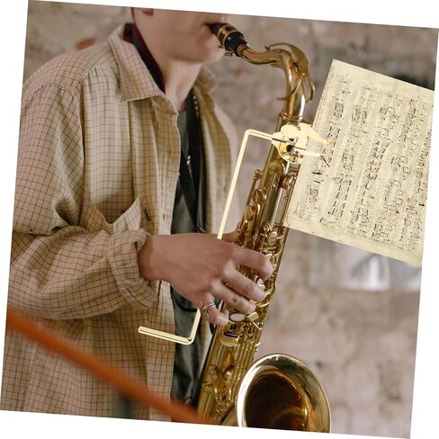 حامل مشبك الموسيقى المحمول من Yardwe Alto Saxophone Lyre مع مشبك مناسب لحمل ورقة الموسيقى بشكل آمن أثناء جلسات المشي والتمرين in Saudi Arabia