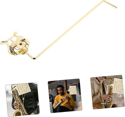 حامل مشبك الموسيقى المحمول من Yardwe Alto Saxophone Lyre مع مشبك مناسب لحمل ورقة الموسيقى بشكل آمن أثناء جلسات المشي والتمرين in Saudi Arabia