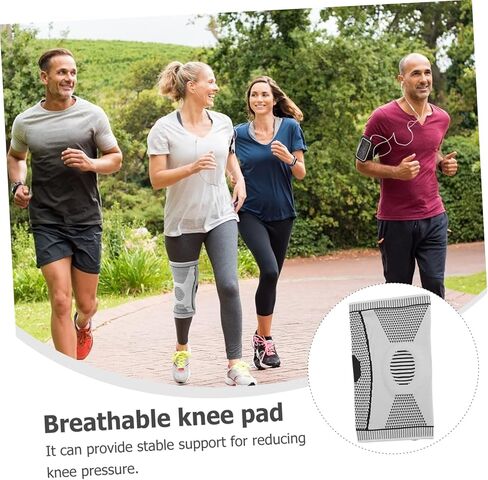 PartyKindom Breathable Sports Knee Pads 1 Pair Compression Silicone Spring Knee Sleeves for Outdoor Activities Running Basketball Cycling Comfortable Material in Saudi Arabia