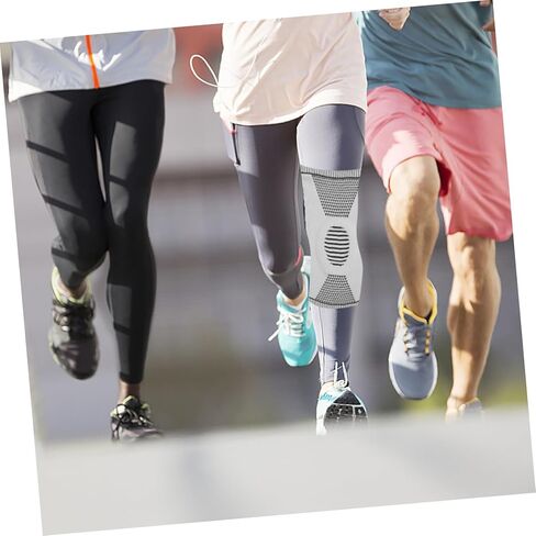 PartyKindom Breathable Sports Knee Pads 1 Pair Compression Silicone Spring Knee Sleeves for Outdoor Activities Running Basketball Cycling Comfortable Material in Saudi Arabia