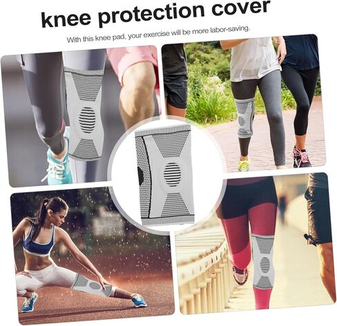 PartyKindom Breathable Sports Knee Pads 1 Pair Compression Silicone Spring Knee Sleeves for Outdoor Activities Running Basketball Cycling Comfortable Material in Saudi Arabia