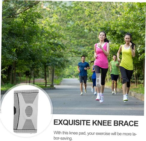 PartyKindom Breathable Sports Knee Pads 1 Pair Compression Silicone Spring Knee Sleeves for Outdoor Activities Running Basketball Cycling Comfortable Material in Saudi Arabia