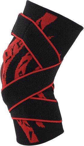 Elastic Knee Compression Sleeve Breathable Sports Knee Brace for Men and Women Basketball Running (L) in Saudi Arabia