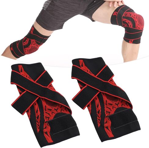 Elastic Knee Compression Sleeve Breathable Sports Knee Brace for Men and Women Basketball Running (L) in Saudi Arabia