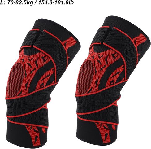 Elastic Knee Compression Sleeve Breathable Sports Knee Brace for Men and Women Basketball Running (L) in Saudi Arabia