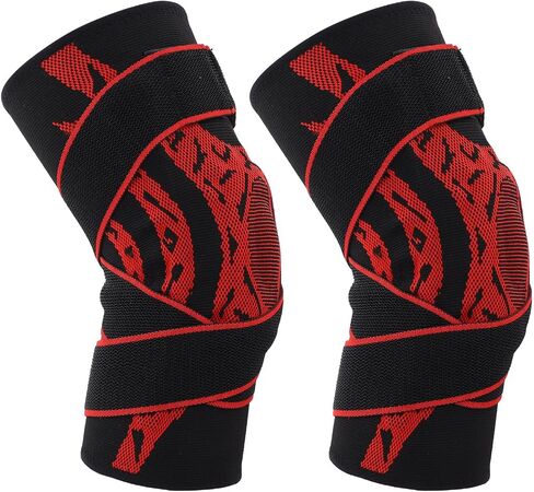 Elastic Knee Compression Sleeve Breathable Sports Knee Brace for Men and Women Basketball Running (L) in Saudi Arabia
