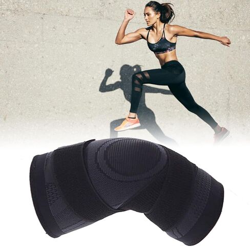 Srliya 2PCS Knee Compression Pads Breathable Black Nylon Knee Support for Running, Training, Cycling, 28cm (M) in Saudi Arabia