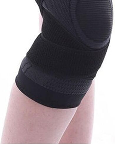 Srliya 2PCS Knee Compression Pads Breathable Black Nylon Knee Support for Running, Training, Cycling, 28cm (M) in Saudi Arabia