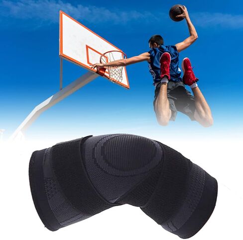 Srliya 2PCS Knee Compression Pads Breathable Black Nylon Knee Support for Running, Training, Cycling, 28cm (M) in Saudi Arabia