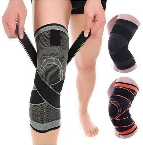Srliya 2PCS Knee Compression Pads Breathable Black Nylon Knee Support for Running, Training, Cycling, 28cm (M) in Saudi Arabia