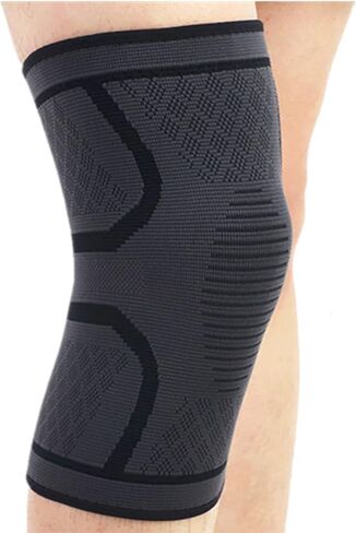 Srliya 2PCS Knee Compression Pads Breathable Black Nylon Knee Support for Running, Training, Cycling, 28cm (M) in Saudi Arabia