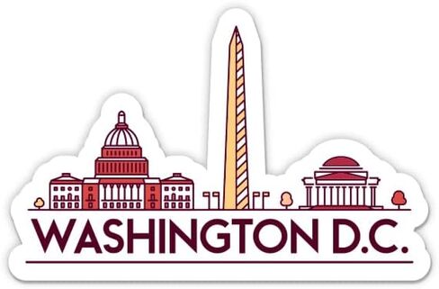 Squiddy Washington DC - ملصق فينيل لاصق للهاتف والكمبيوتر المحمول وزجاجة المياه (عرض 3 بوصات) in Saudi Arabia