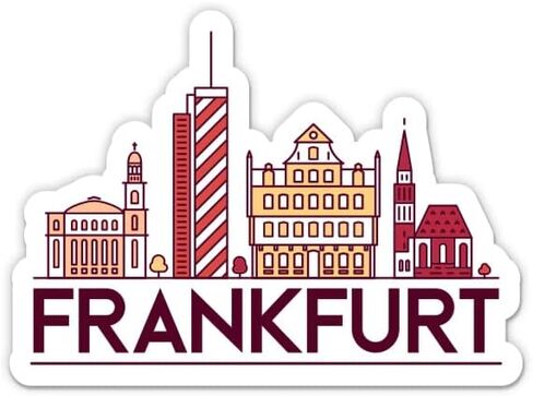 Squiddy Frankfurt Germany - Vinyl Sticker Decal for Phone, Laptop, Water Bottle (3" Wide) in Saudi Arabia