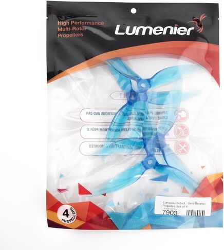 Lumenier 6x5x3 - مروحة قاطعة البوابة (مجموعة من 4 - أزرق شفاف) - 5 ملم - أزرق in Kuwait