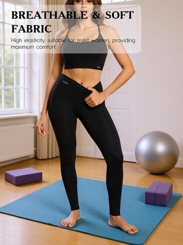 High Waist Yoga Leggings for Women, Black Pants with Pockets, Tummy Control, Warm Quick-Dry Gym Wear for Yoga, Jogging in Saudi Arabia
