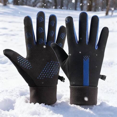 Winter Gloves for Men and Women Touchscreen Warm Fleece Running Gloves Windproof Anti Slip Outdoor Gloves in Saudi Arabia