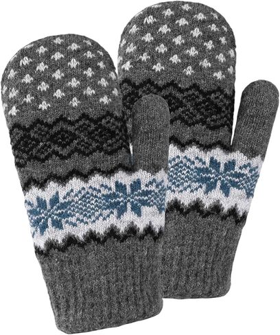 Winter Double Layer Knit Mittens for Men-Women - Warm Soft Snow Gloves for Cold Weather Accessories for Gift in Saudi Arabia